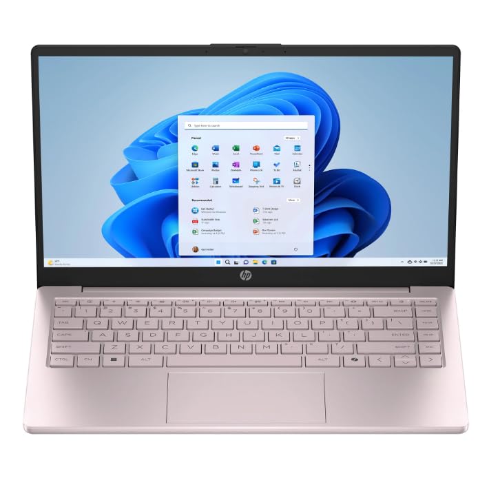 HP 14-ep14 14' HD Laptop, Intel Processor N150, 4GB RAM 128GB UFS, Wi-Fi 6, Bluetooth, HDMI, Windows 11 Home, Tranquil Pink (Renewed)