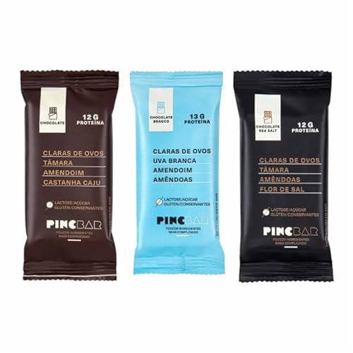 Kit 3 Barras Pincbar Chocolate: Chocolate, Sea Salt, Chocolate Branco