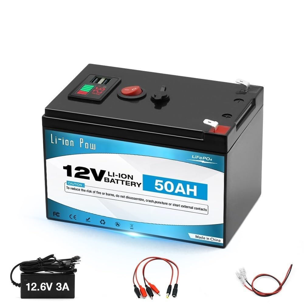 Batteria a ciclo profondo al litio LiFePO4 12V 60Ah,