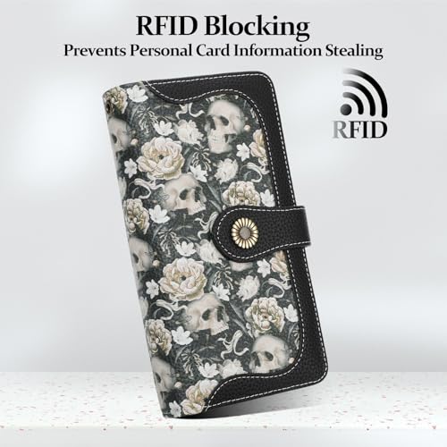 Image of FALAN MULE Wallets for Women Trifold Wristlet Wallets Large Capacity RFID Blocking Ladies Purse Credit Card Holder