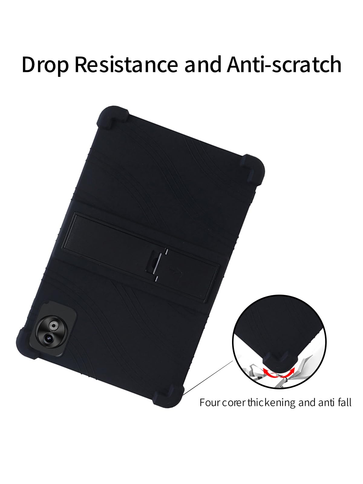 BOVUGAC - Funda para tablet DOOGEE T20 Ultra, de 12 pulgadas, silicona suave, soporte ajustable, a prueba de golpes, apta para niños, para tablet DOOGEE T20 Ultra, de 12 pulgadas (negro)
