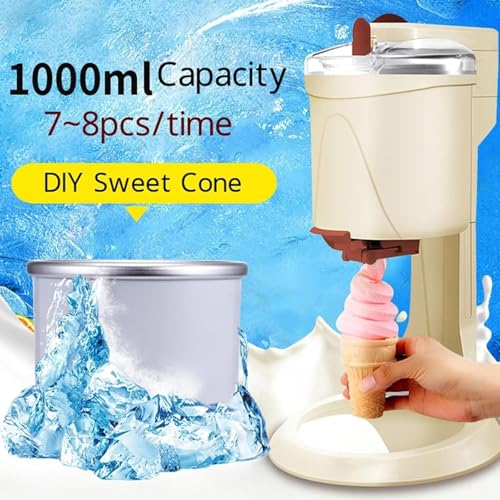 YZRDCXM Softeismaschine, tragbare Heim-Eismaschine aus Obst, halbautomatische 1000-ml-DIY-Eismaschine, Joghurt-Eismaschinen, for die Heim-DIY-Küche, schnelle Nutzung – Bild 6