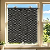 68x125cm Store Enroulable à Ventouse sans perçage Store occultant Protection Solaire pour fenêtre PVC Stores Enrouleur Noir,idéal pour Salon, Bureau,Salle de Bain,Voiture