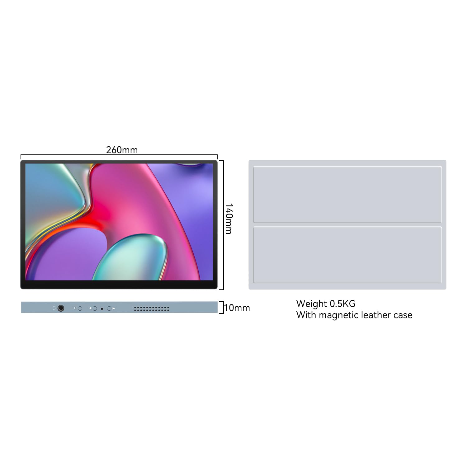 Showscren 10.5 Inch OLED Portable Touch Monitor 2.5K 2560x1600, USB-C HDMI External Second Screen, 100% DCI-P3 Ultra Slim for Laptop PC Mac Phone Raspberry Pi Xbox PS4 PS5 — view 8