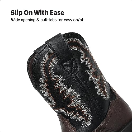 image for DREAM PAIRS Toddler Little Boys Girls Cowboy Boots Kids Western Square