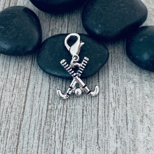 Field Hockey Sports Clip on Charm Ideal for Necklaces Bracelets, Field Hockey Zipper Pull, Field Hockey Gift2