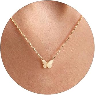 14K Gold Plated Necklaces for Women - Dainty Butterfly, Star of David, Moon and Star, Sun, Lotus, Infinity, Hummingbird, Bee,Boots,Chill,Sunflower Pendant Designs - Elegant Jewelry for Women