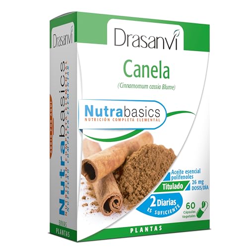 DRASANVI NUTRABASICS CANELA - Ayuda en problemas digestivos - VEGANO - SIN GLUTEN - 60 cápsulas vegetales