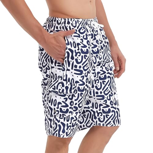 Image of Mens Swimming Trunks Swim Trunks Quick Dry Swim Shorts with Mesh Lining Funny Swimwear Bathing Suits