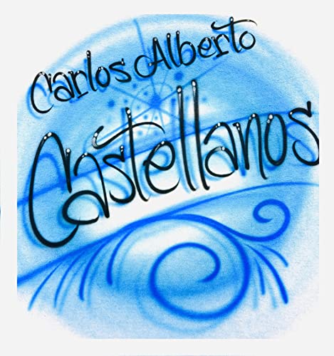 Airbrush Blue Swirls, Personalized with Name T Shirt4