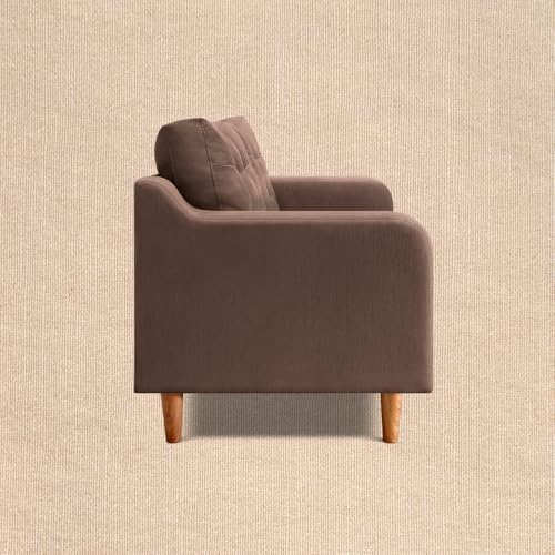 Image of Duroflex Ease Plus - 3 Seater Sofa Set for Living Room | 3 Year Warranty | Premium Wooden Frame Sofa | Anti-Pilling Fabric, Fade & Termite Resistant | Comfortable & Durable Couch - Cocoa Brown