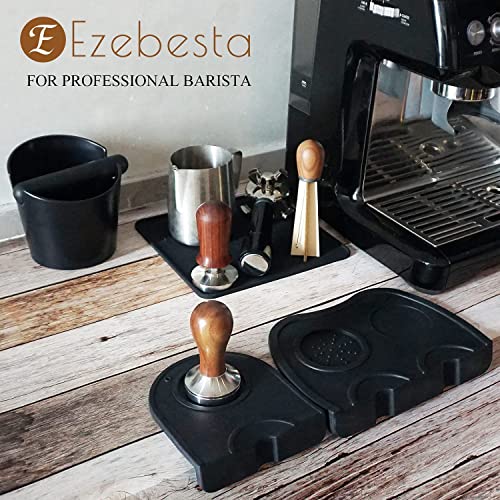 Coffee Tamper Mat Coffee Maker Mat Flat Silicone Tamping Pad Tamp Station Espresso Coaster Black Mat For Portafilter Barista Espresso Machine Accessories (8 X 8 Inches) #TOP7
