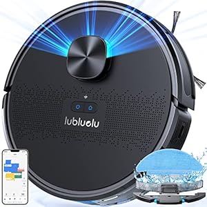 Lubluelu Robot Vacuum Cleaner with Mop 4500Pa, 3 in 1 Robot Vacuum with Laser Lidar, 5 Editable Mapping,10 No-go Zones, a Side Brush, App/Alexa, Robotic Vacuum for Pet Hair, Carpet, Hard Floor