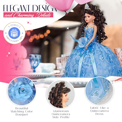 Muñeca Quinceañera Última con Vestido Sombrilla 18" miniatura 4