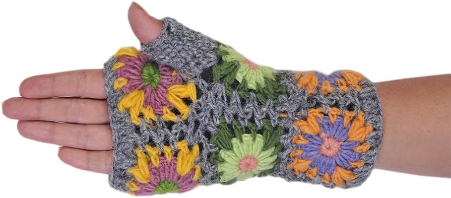 THE COLLECTION ROYAL Fingerless Hand Knitted Cozy Woolen Fingerless Mitten Gloves Handwarmer