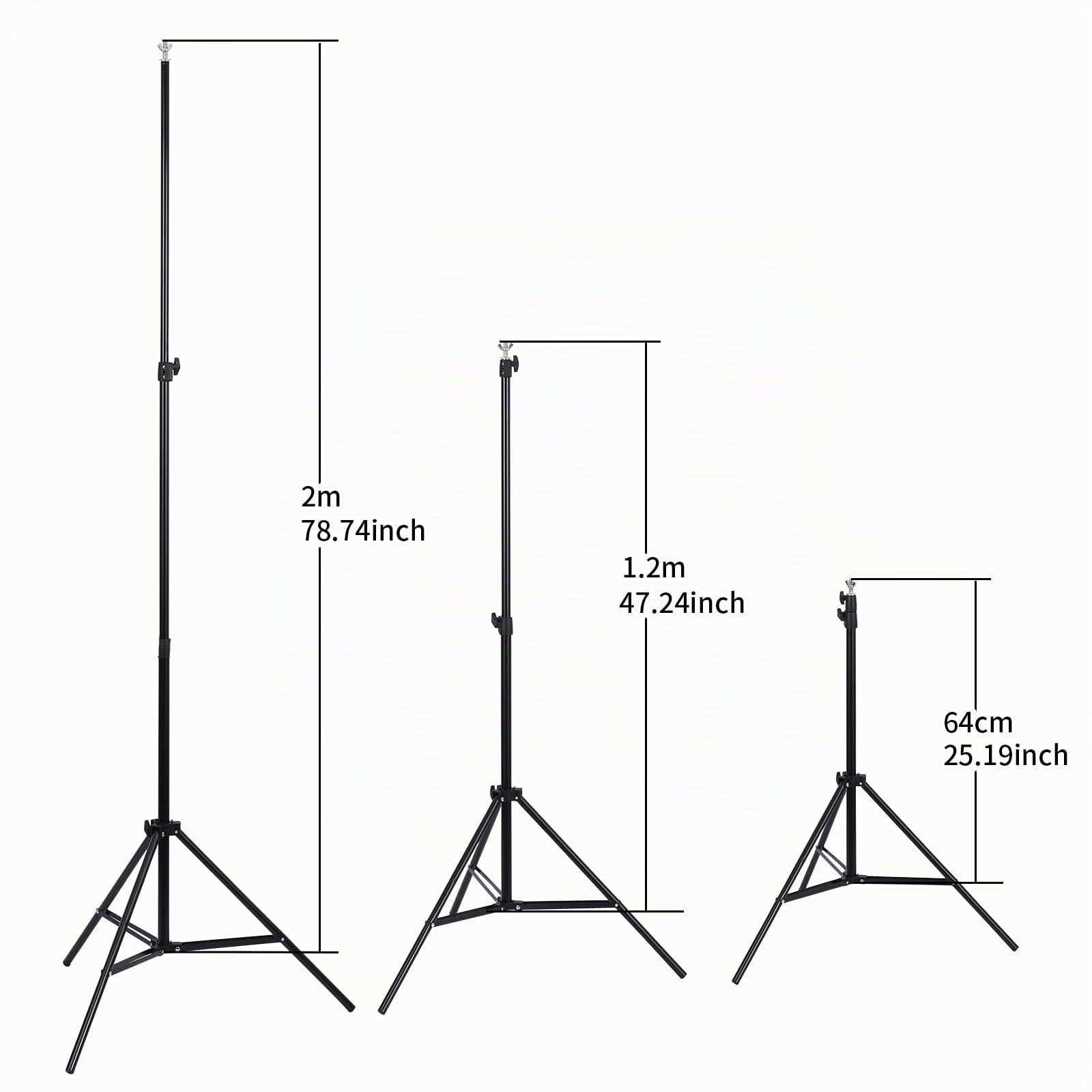 2x3m Support de Fond Réglable, Système de Support de Fond Photo Studio avec 3 Pinces pour Toile de Fond + Un Sac de Transport