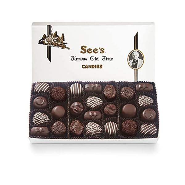 See’s Candies 1 lb Dark Chocolate Soft Centers (White Wrap) Please