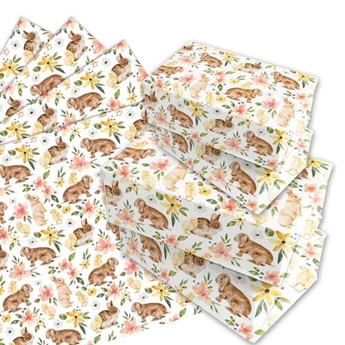 12 Blätt Osterhase Geschenkpapier Ostern Geschenkpapier Geburtstag Geschenkpapier Blatt für Kinder Urlaub Geburtstag 50 x 68 cm