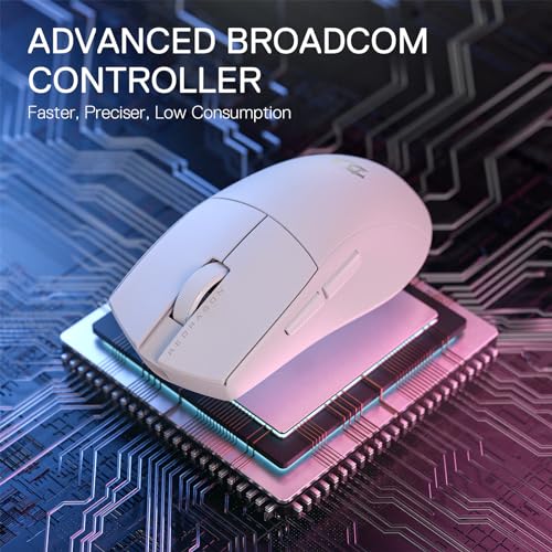 Image of Redragon M916 PRO 3-Mode Wireless Gaming Mouse, 55G Ultra-Light 26K DPI Mouse w /Ergonomic Natural Grip Build, Full Programmable Buttons, Software Supports DIY Keybinds & DPI