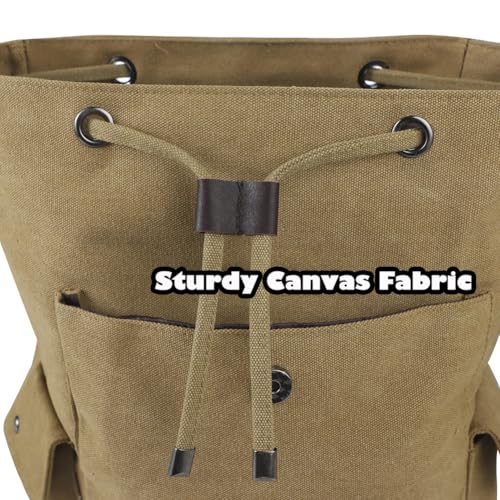 SIQITECHNO Canvas Backpack Vintage Backpack College Backpack for Men Women Rucksack Bookbag Gift for Men Fits 14 Inch Laptop3