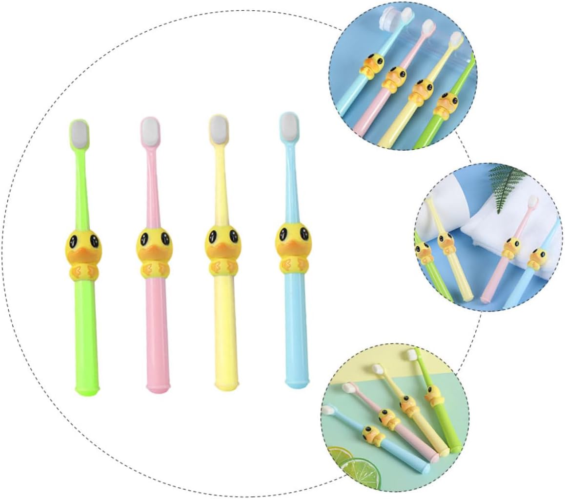 COLLBATH 4pcs Boys and Girls Oral Care Toothbrushes Cartoon Toothbrush u Shape Soft Bristle