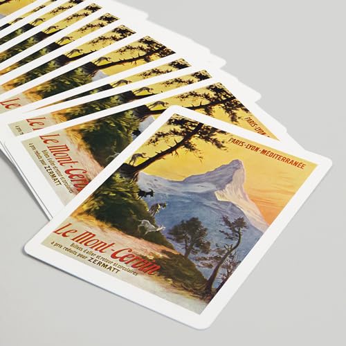 Lantern Press Naipes Vintage The Alps Póker 52 Cartas miniatura 5