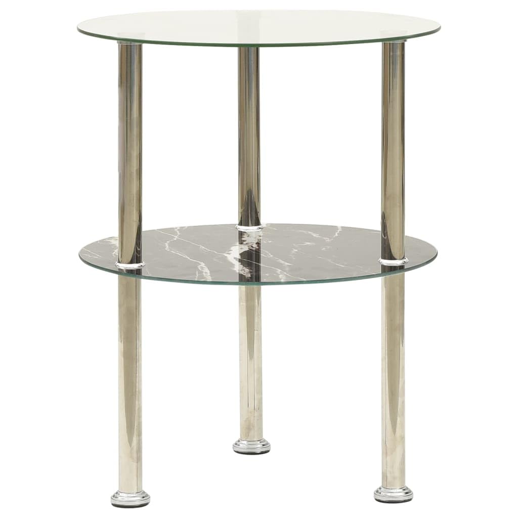 YAFF 2-Tier Side Table Transparent & Black 15