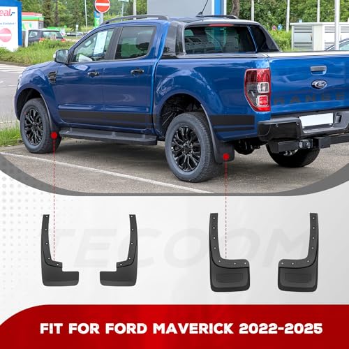 Image of Tecoom Custom Mud Flaps Fit for Ford Ranger 2025 2024 2023 2022 Pickup Trucks, Front & Rear No Drilling Required Car Splash Guards,