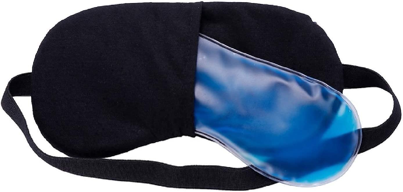 REMANG Satin Ice Gel Eye Mask For Night Sleeping Cover Relaxing Eye Sleep Mask For Dark Circles Pain Relief, Redness, Eye Patches, Sleeping Cool Pad Suitable For All Family Members (Black)