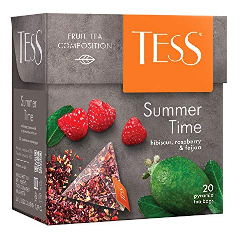 Tess Summer Time Fruit Tea Composition Hibiscus, Raspberry and Feijoa Leaf Tea in 20 Pyramid Sachets