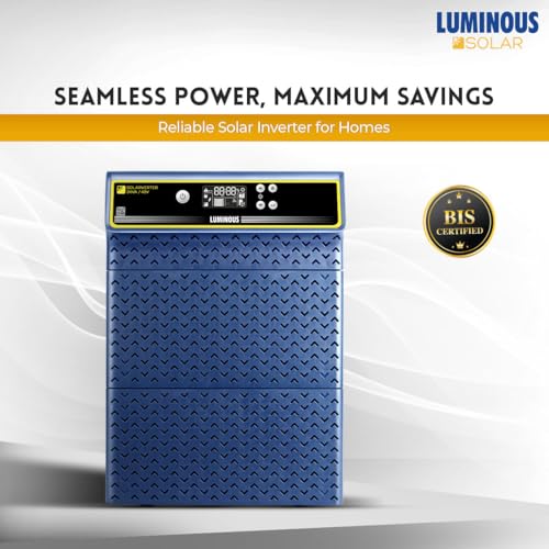 Image of Luminous Single Phase Off-Grid Pure Sine Wave Solar Inverter, Smart Solar Optimization, Customized Saving Modes, Supports up to 3000Wp Panels, LCD Display (Solarverter 3kVA, 3 Years Warranty)