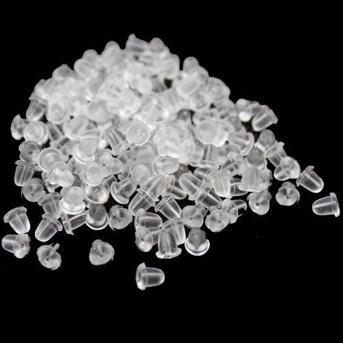 BeeSpring 1000pcs Clear Earring Rubber Backing for Earrings 4mm Fashion Accessory Jewelry