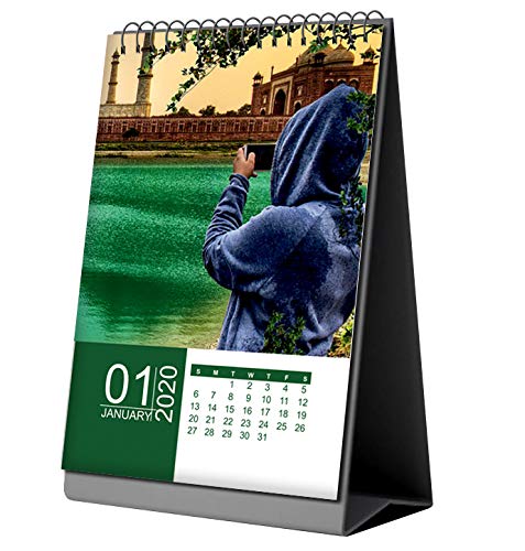 Image of Brown Cloud Personalized Table /Desk Calendar with Personalised /Customized Photographs /Message /Quote for Personal /Corporate Gift (005) (1)