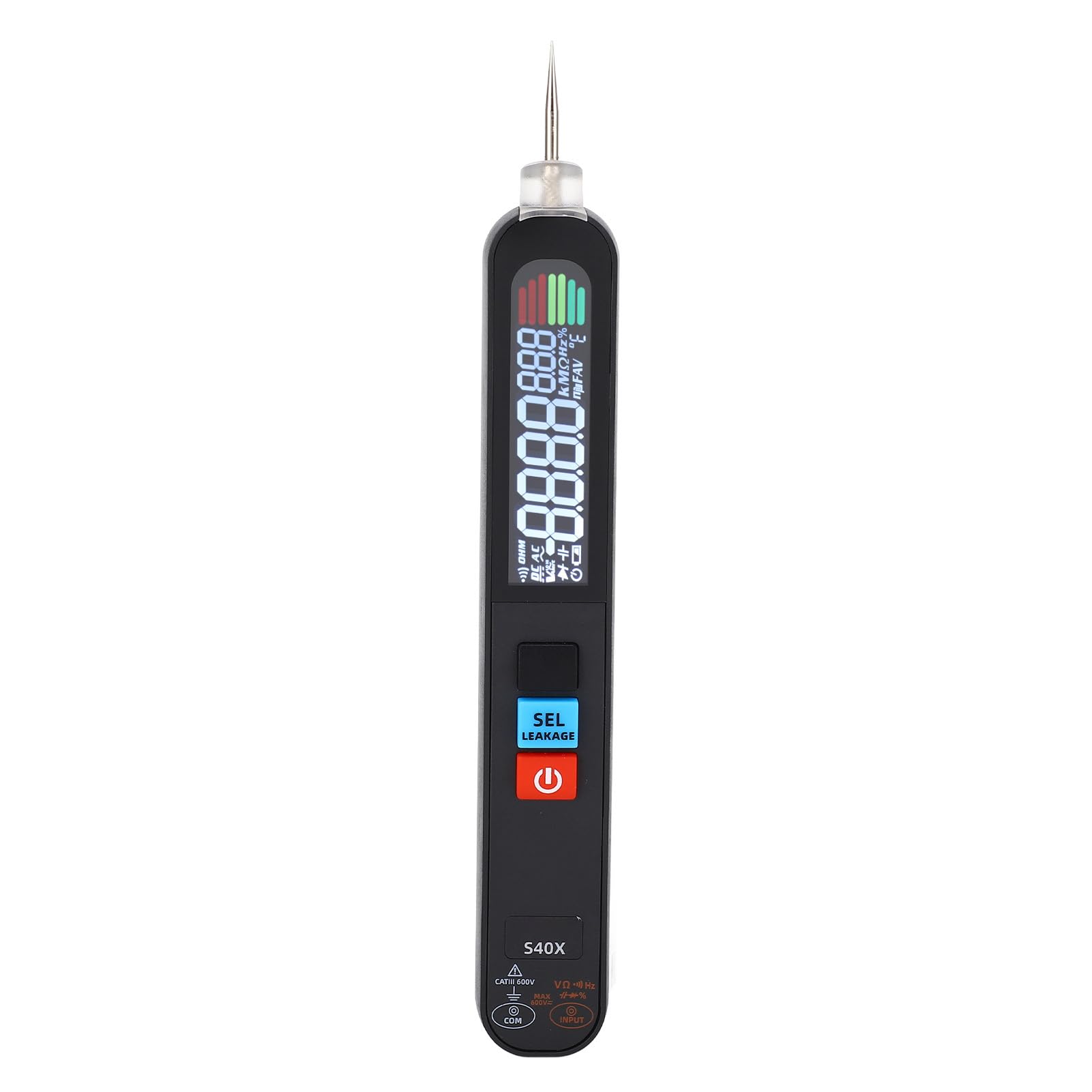 Smart 6000 Counts Multimeter Pen, AC/DC Spannungsprüfer, Widerstand, Diodenprüfung. Großes LCD-Display, Automatische Abschaltung, Wiederaufladbar, Tragbares Messgerät mit Clip