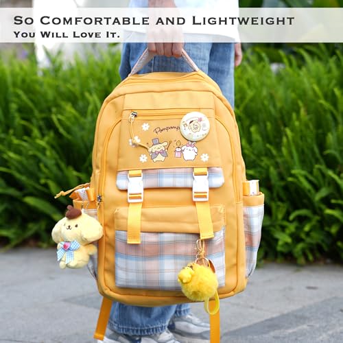 Image of Juju Yellow Kawaii Backpack - Cute Kawaii Stuff Mochila Kawaii - Yellow Backpack - Cute Backpacks For Girls - Cute Backpack Kawaii Backpacks For School Girls - Cute Backpack For School