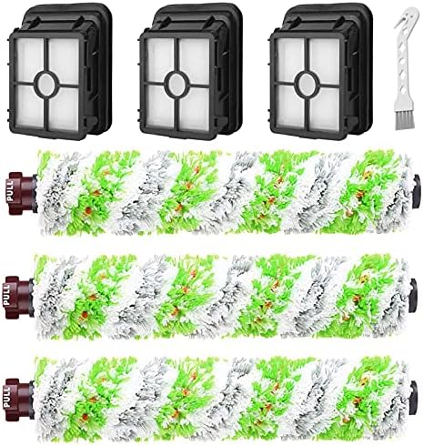 Bvhonwe 6 Pack Replacement Parts for CrossWave Pet Pro 2306A & CrossWave 1785 Series Vacuum Cleaner, 3 Pack 2460 Brush Rolls,3 Pack 1866 Filters,Compare to Part 1613568&161-3568, 1608684