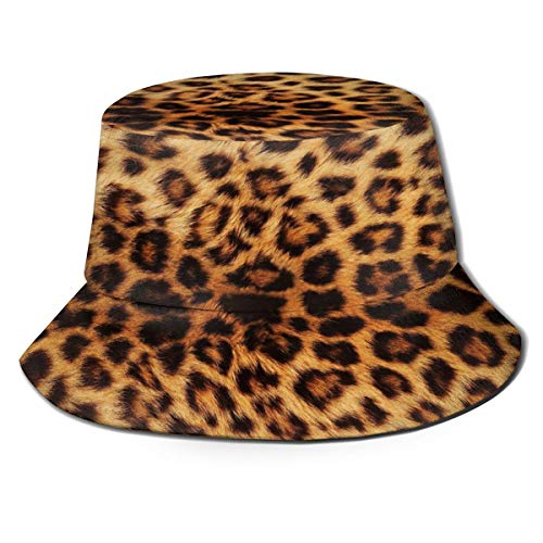 Leopard Skin Stripe Print Bucket Hat Packable Summer Fisherman Cap For Fishing Safari #TOP10