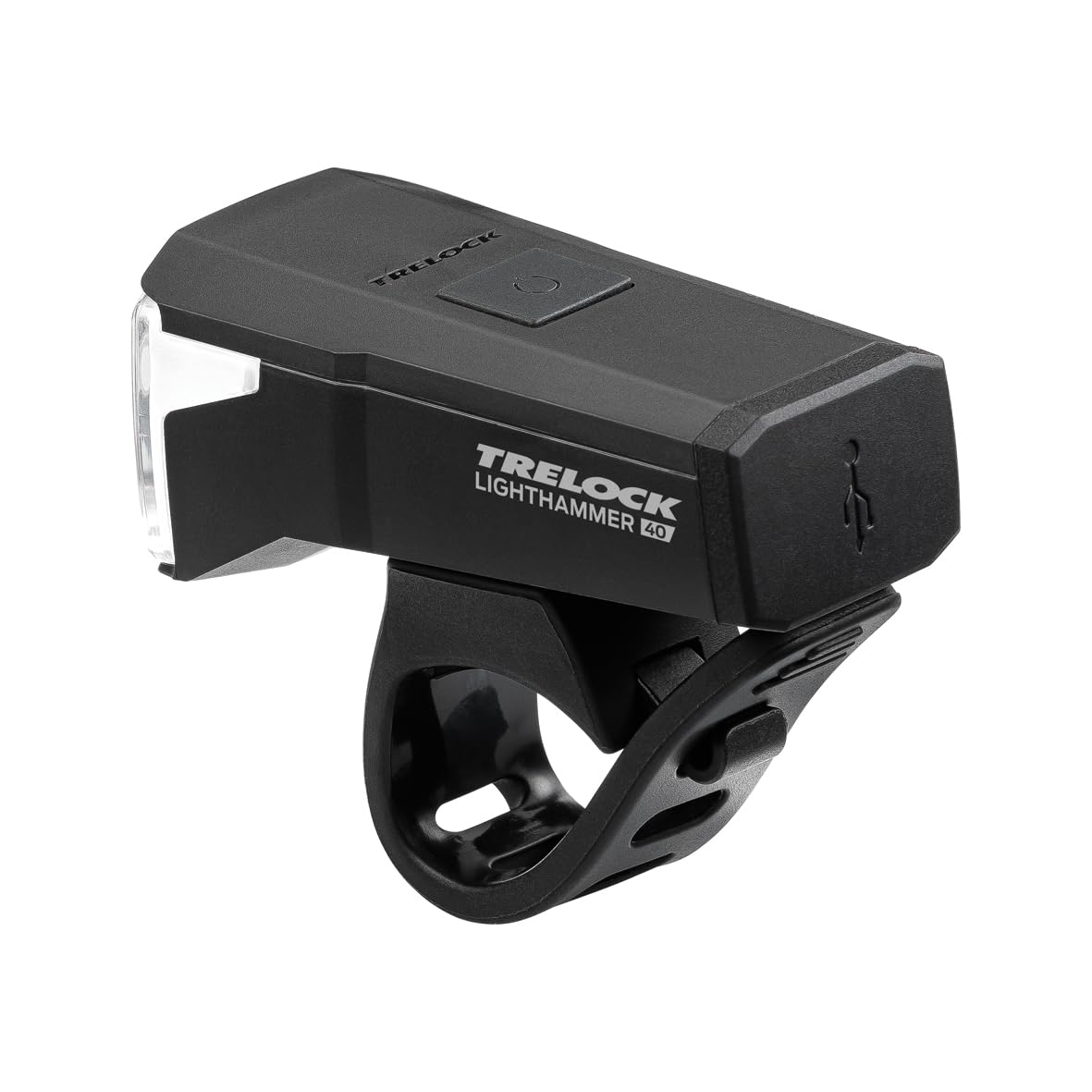 TRELOCK Zestaw świateł rowerowych LS 440 Light Hammer 40 LUX + LS740 tylne światło – funkcja ładowania USB – zasięg widzenia 60 m – wskaźnik baterii – dopuszczenie do ruchu drogowego