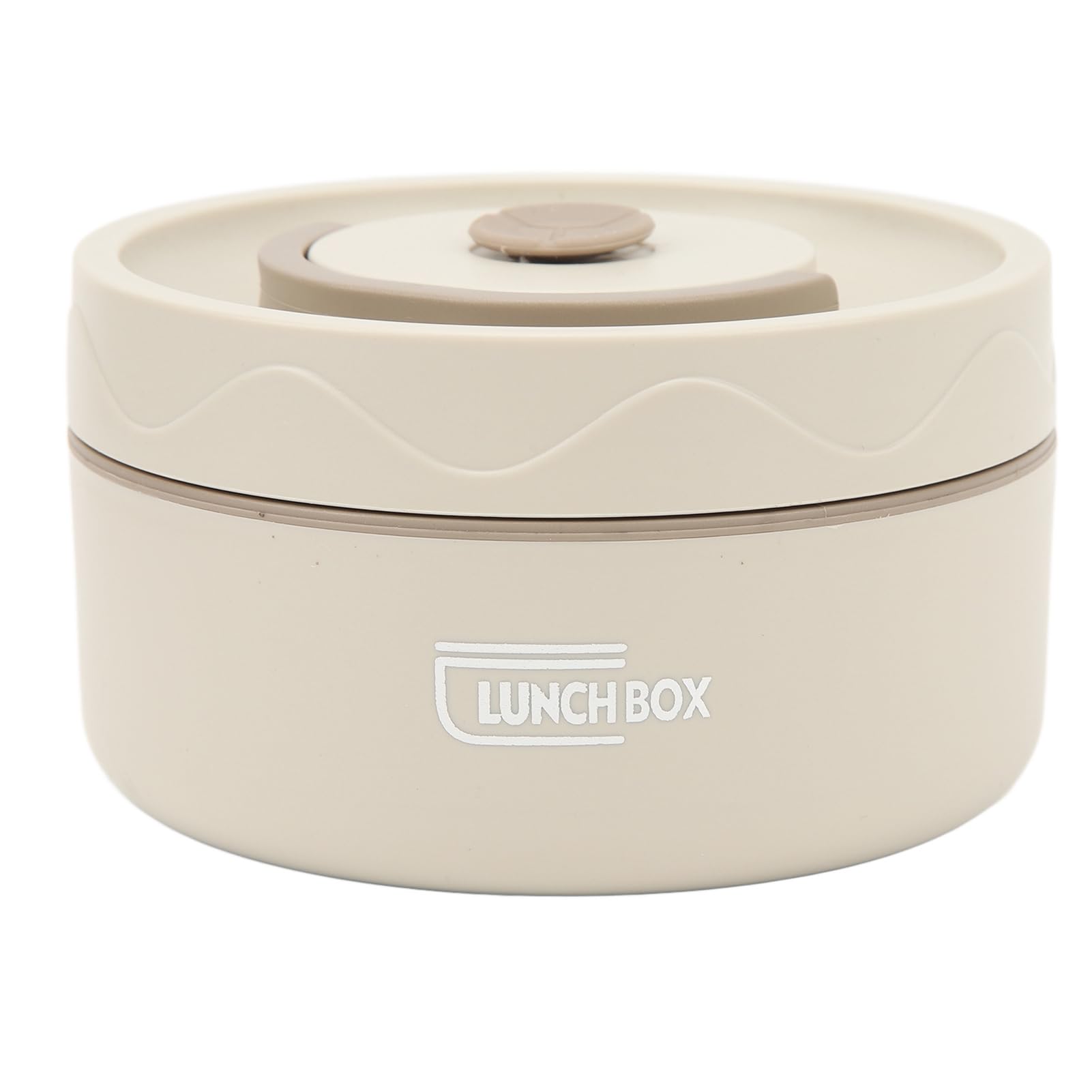 ZJchao 304 Stainless Steel Thermal Lunch Container, Round Insulated Lunch Box for Hot Food, Microwave-Safe Cooking Pot with Heat Preservation
