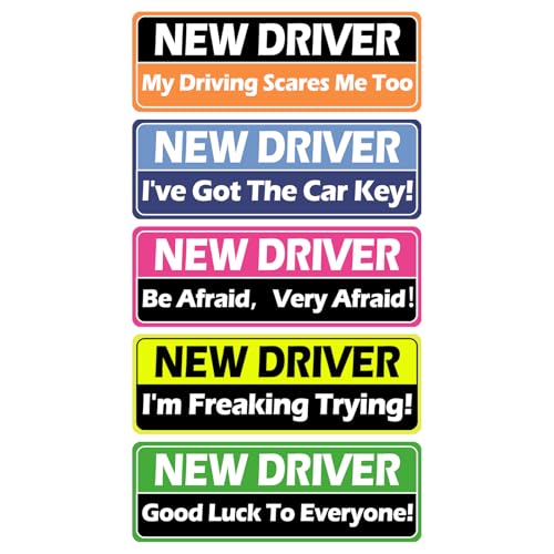 Image of 5Pcs Magnetic Car Stickers, New Magnetic Student Driver Stickers Warning Reflective Signs Car Decoration for Students Novices as Auxiliary Equipment Supplies