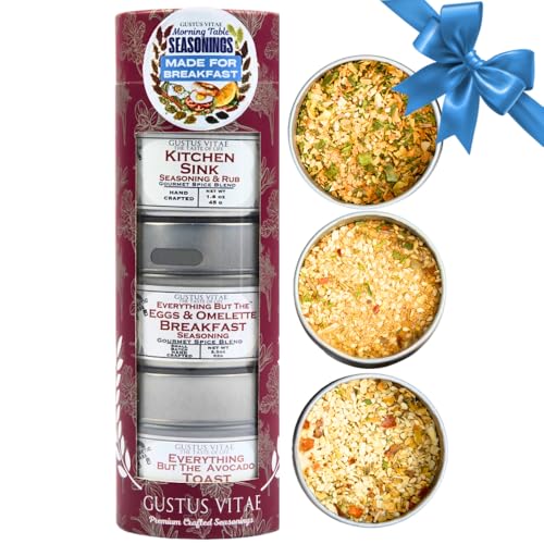 Gustus Vitae Breakfast Seasonings Gift Set of 3