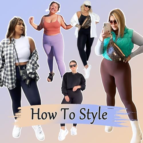 yeuG Women's Plus Size Leggings with Pocket-High Waist Tummy Control Yoga Pants Workout Running Black Leggings3