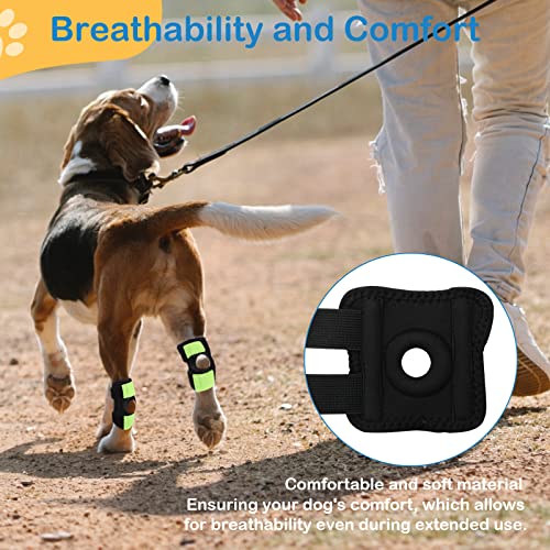 Image of 1 Pair Dog Leg Brace for Rear Leg, Hock & Ankle, Canine Hock Joint Compression Wrap with Dual Metal Strips and Safety Reflective Straps for Torn ACL & CCL, Injury and Sprain Protection, Black (L)