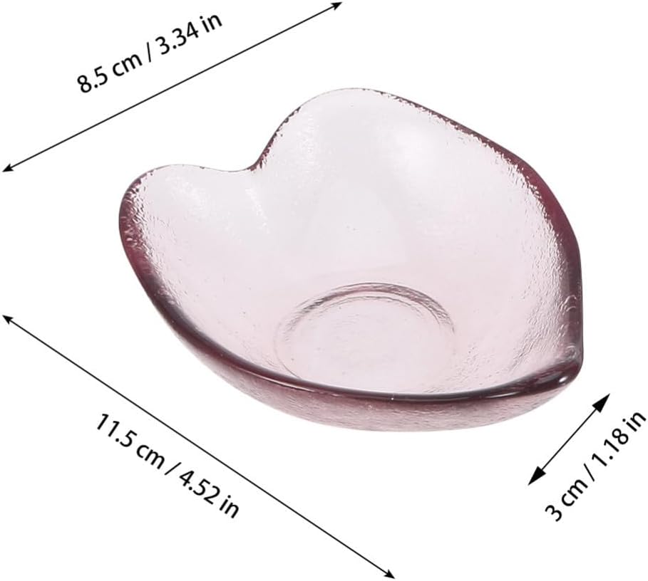 3pcs Heart Shaped Glass Seasoning Dish for Nuts Candies Catering