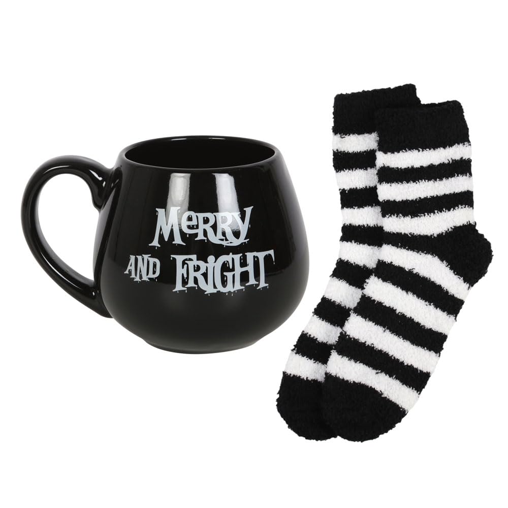 Coffret Cadeau Mug Et Chaussettes Wicked - Motif "Normal Is An Illusion" - Pour Fans De Style Dark