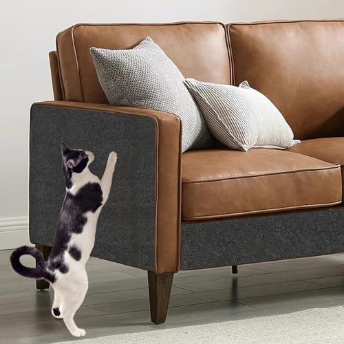 Gigtoop Kratzmatte für Katzen, 200 x 40 cm, selbstklebend, DIY Klettern Katzenkratzer, Möbel schützen, Dunkelgrau