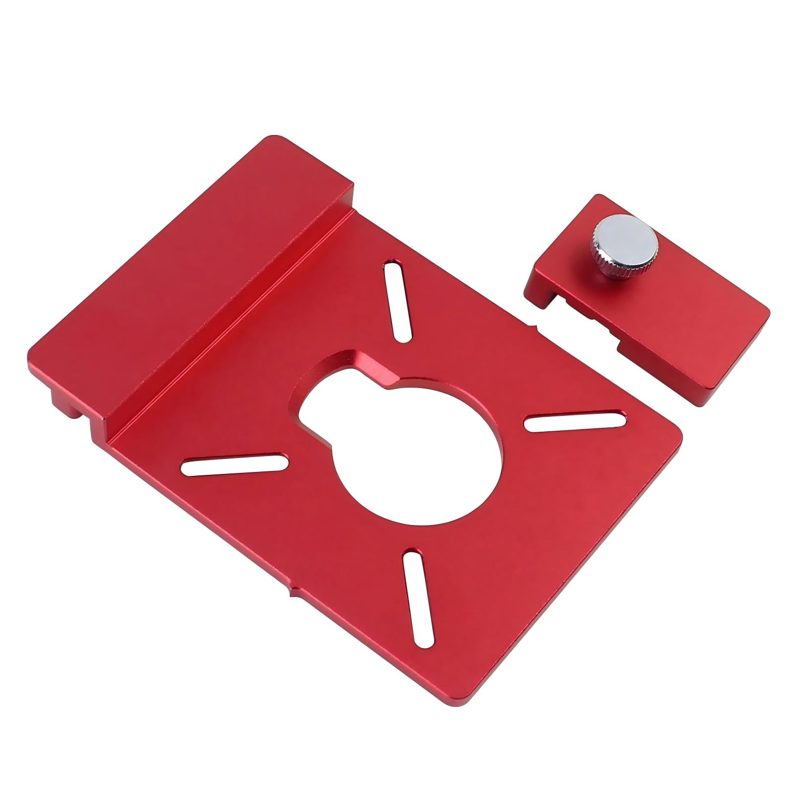 Aluminum Router Guide Rail Adapter With Rail Stop – Compatible With Makita, Festool, Milwaukee, Kreg, Triton, WEN Track Saws, Fixed Base Trim Routers (MGJ-106R)