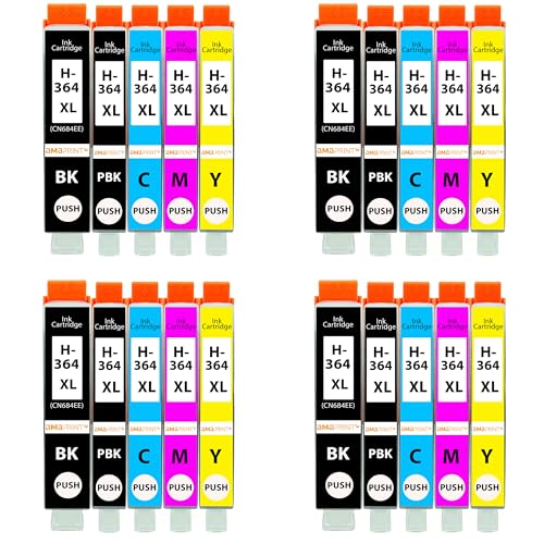 Amaprint 20 XL Cartuchos Compatible con HP 364 364XL con PBK Photo Negro para DeskJet 5445 5460 OfficeJet 7515 PhotoSmart 7510 7520 B8550 C5324 C5370 C5380 B410a B410c C309a y Otros