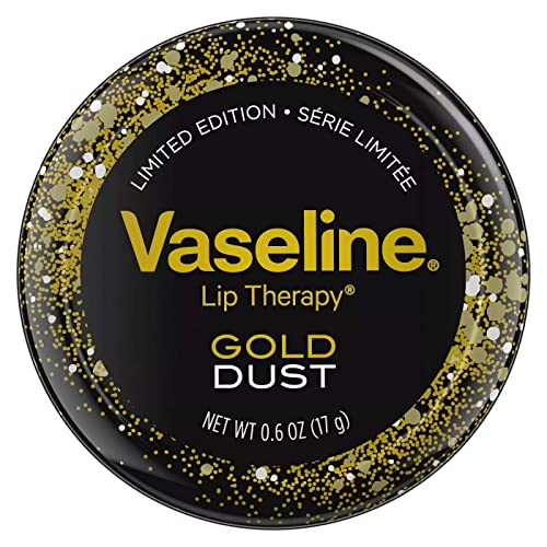 Vaseline Lip Therapy Gold Dust, Limited Edition – Balm, Lip Shimmer Gloss, Dry Lips Moisturizer, 0.6 Oz