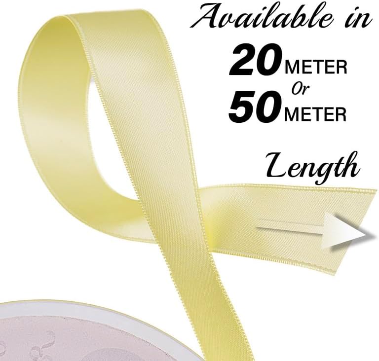 SR- Full Reel 25mm Double Faced Satin Ribbon, 20 Metres on Reel - Yellow